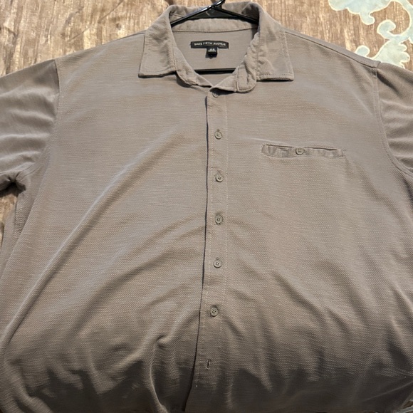 Saks Fifth Avenue XXL Men’s Short Sleeve Button Down Grey - Picture 1 of 4